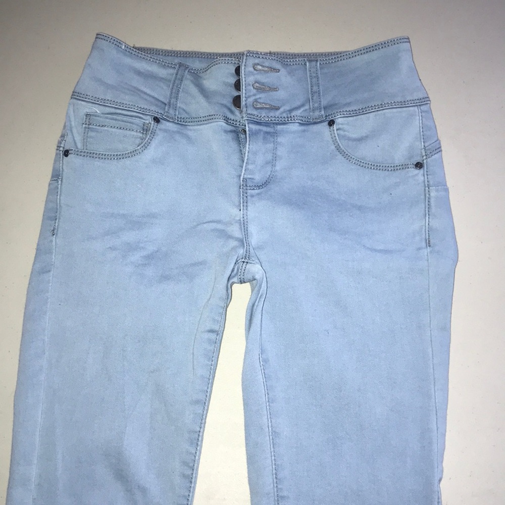 High waisted skinny jeans